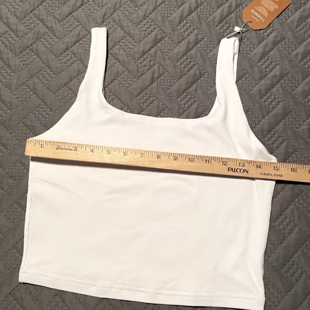 2-Crop Tank by Reoria Size Medium  Buttery Soft SEXY Sports Bra-1 White+1 Black - Picture 8 of 11
